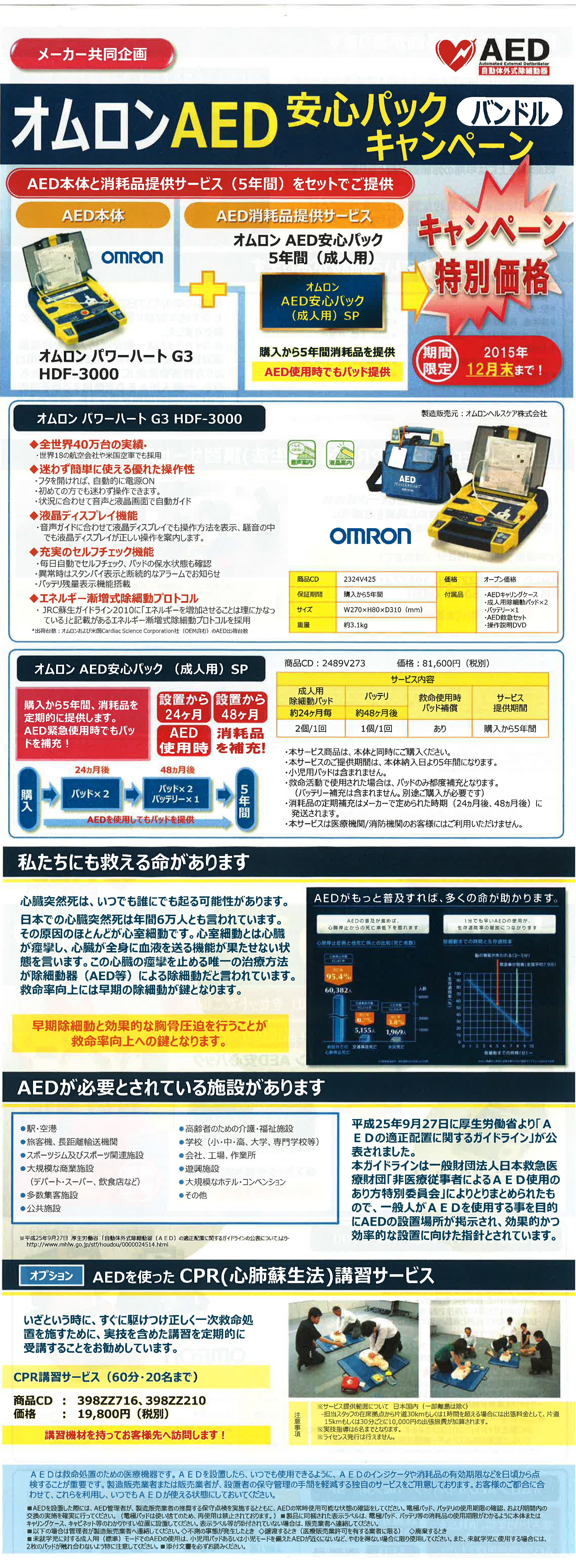 オムロンAEDキャンペーンニュース,オムロンパワーハートG3HDF-3000